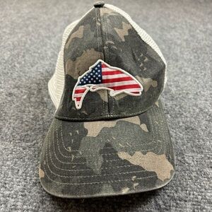 SIMMS Camo American flag Fish Trucker Baseball Cap SnapBack Hat One Size fits